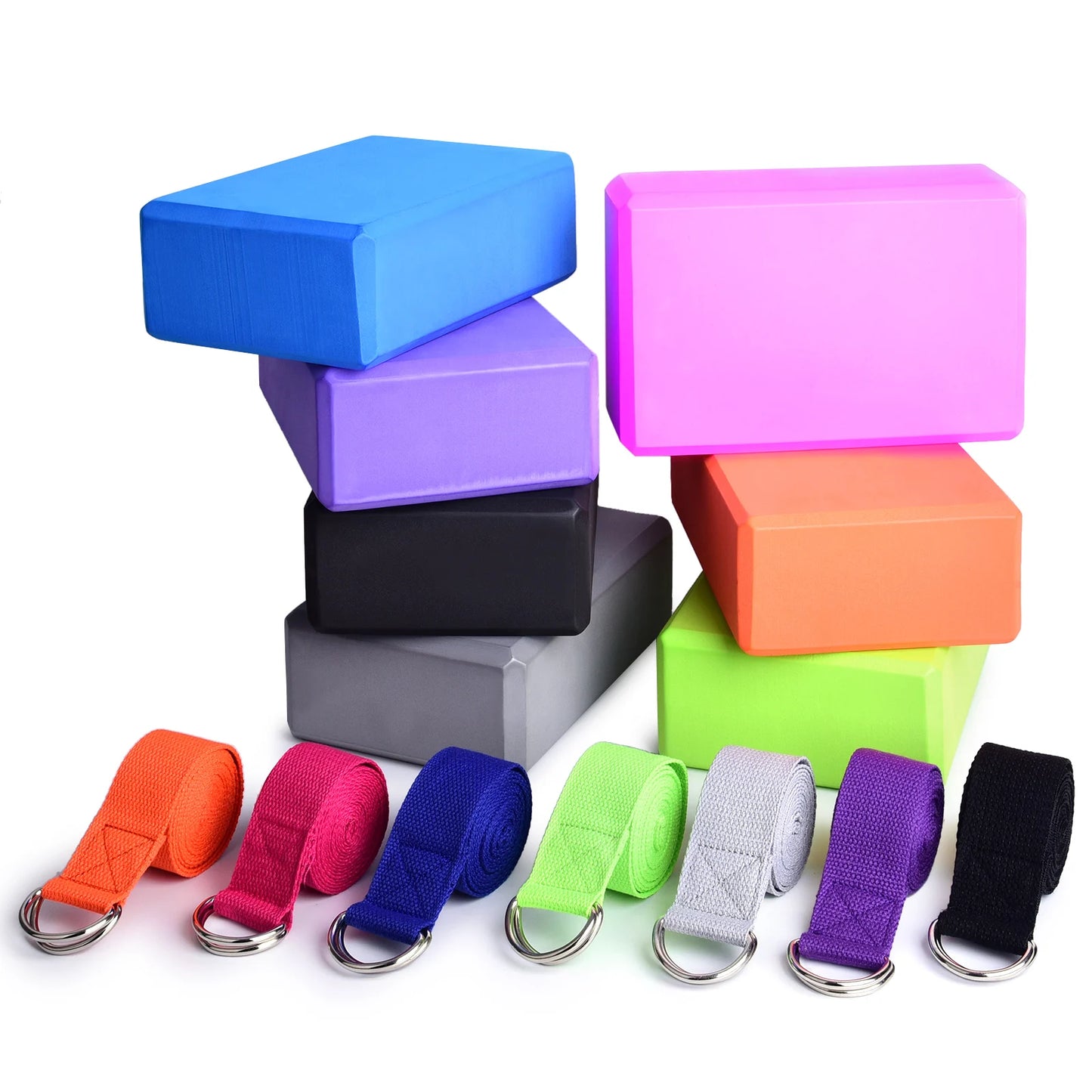 Yoga Block & Strap Set – Supportive EVA Foam for Balance, Flexibility & Alignment