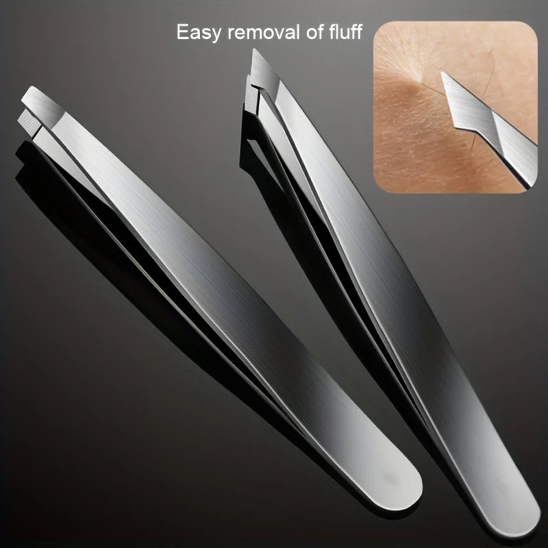 4-Piece Professional Tweezers Set – Precision Tools for Effortless Hair & Splinter Removal