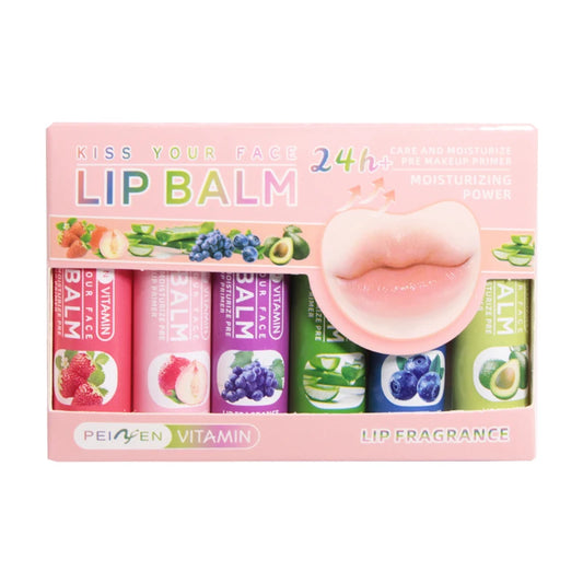 Multi-Fruit Lip Balm Set – 6-Piece Daily Hydration & Lip Care