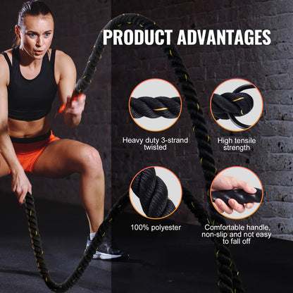 Battle Rope – Full-Body Strength & Conditioning Tool (1.5" x 30ft)