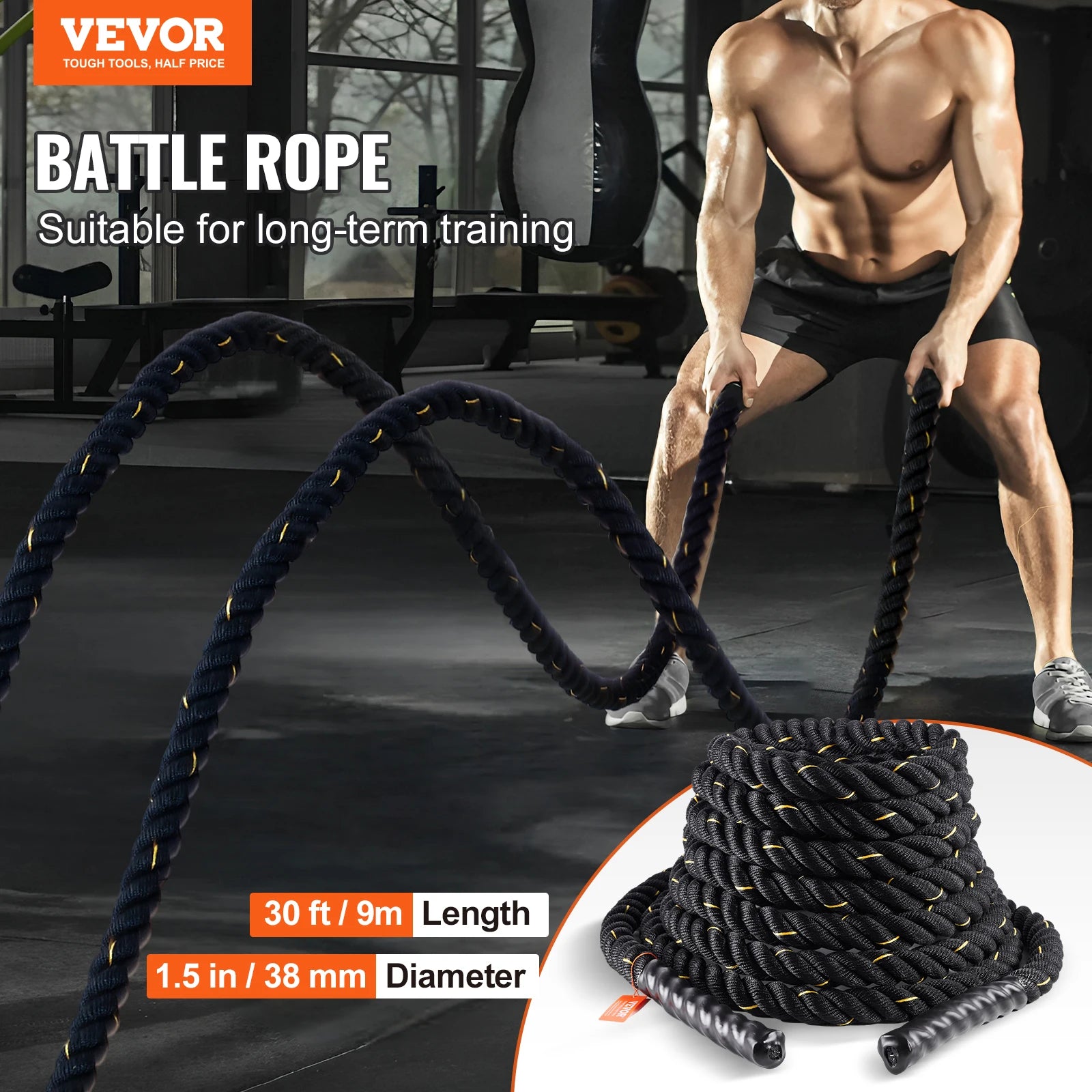 Battle Rope – Full-Body Strength & Conditioning Tool (1.5" x 30ft)