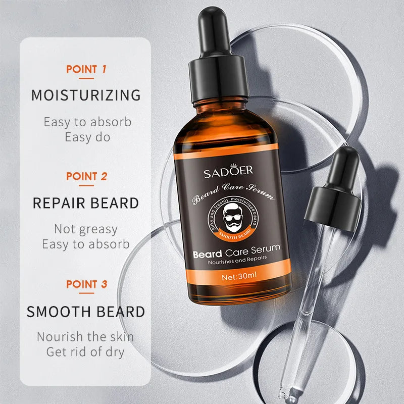 Beard Growth Kit for Men Beard Hair Enhancerbeard Essential Oil Moisturizing Wax Growth Roller Comb Styling Scissors Beard Care