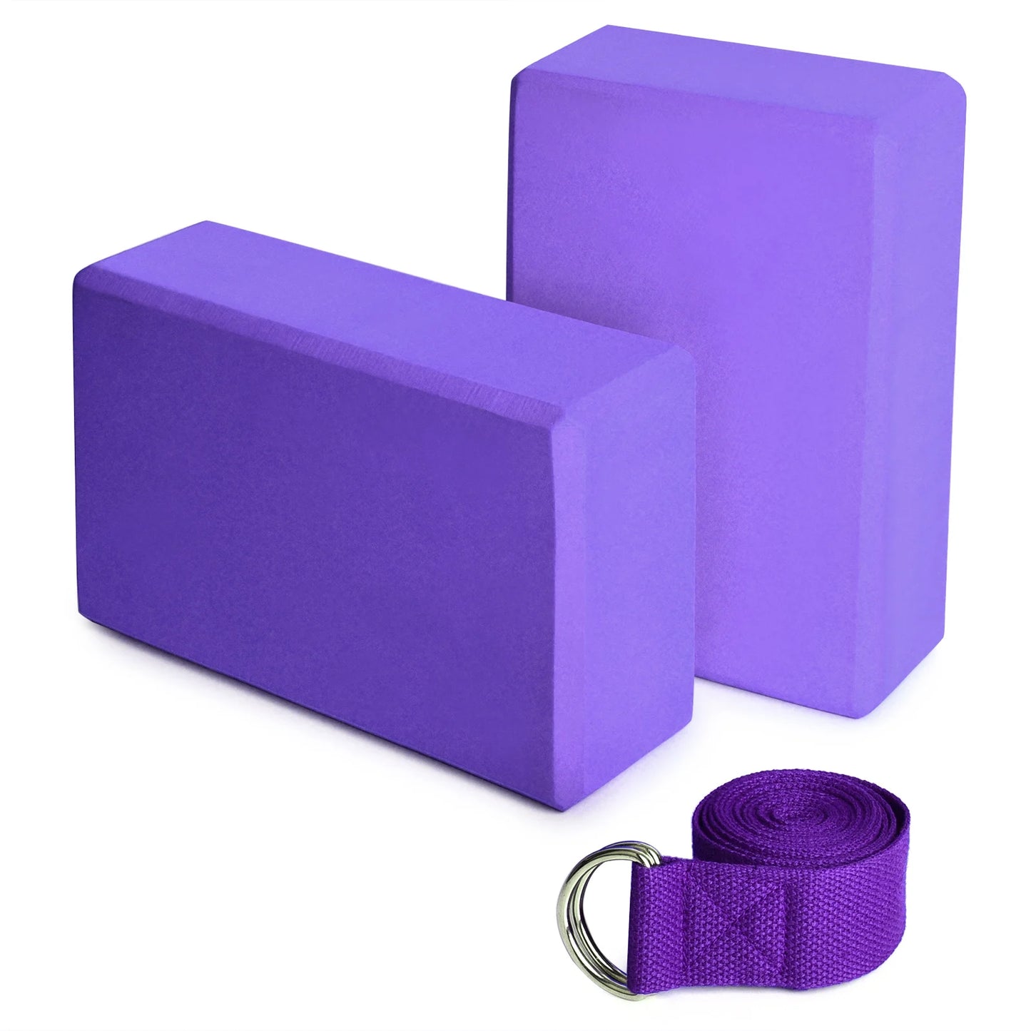 Yoga Block & Strap Set – Supportive EVA Foam for Balance, Flexibility & Alignment