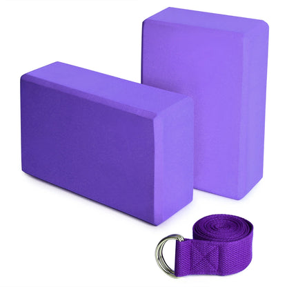 Yoga Block & Strap Set – Supportive EVA Foam for Balance, Flexibility & Alignment