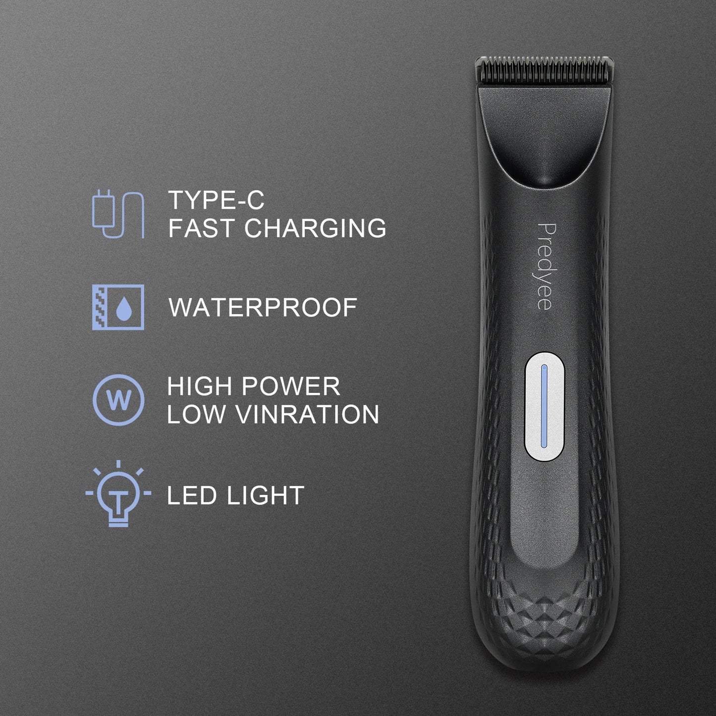Men’s Electric Body Groomer – Waterproof Trimmer with Replaceable Ceramic Blade