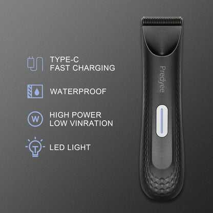 Men’s Electric Body Groomer – Waterproof Trimmer with Replaceable Ceramic Blade