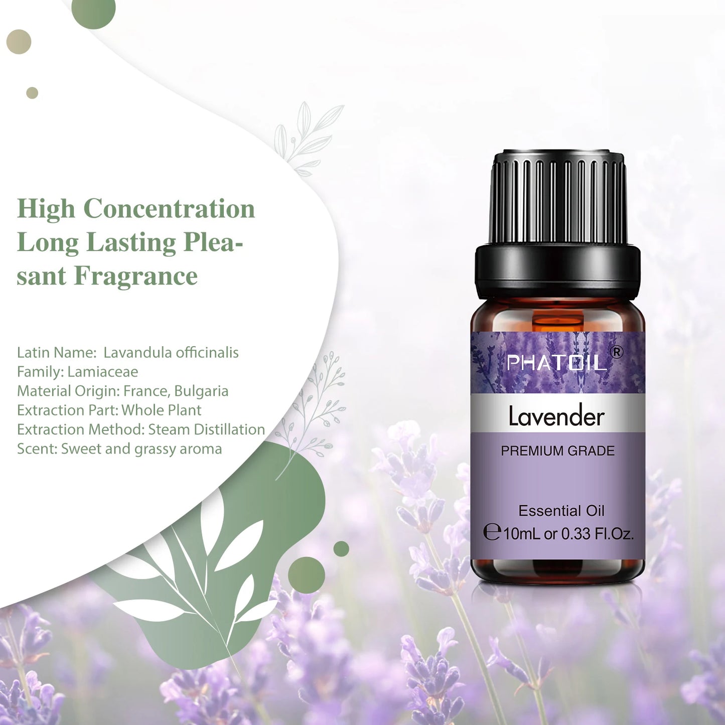 10ml Pure Essential Oils – Lavender, Jasmine & Vanilla for Aromatherapy, Skincare & DIY Use