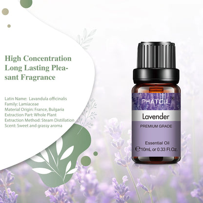 10ml Pure Essential Oils – Lavender, Jasmine & Vanilla for Aromatherapy, Skincare & DIY Use