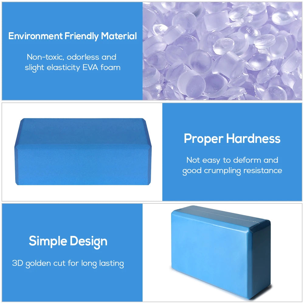Yoga Block & Strap Set – Supportive EVA Foam for Balance, Flexibility & Alignment