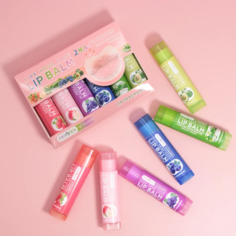 Multi-Fruit Lip Balm Set – 6-Piece Daily Hydration & Lip Care