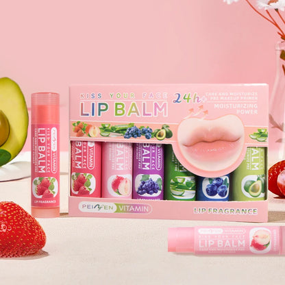 Multi-Fruit Lip Balm Set – 6-Piece Daily Hydration & Lip Care