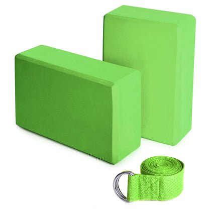 Yoga Block & Strap Set – Supportive EVA Foam for Balance, Flexibility & Alignment