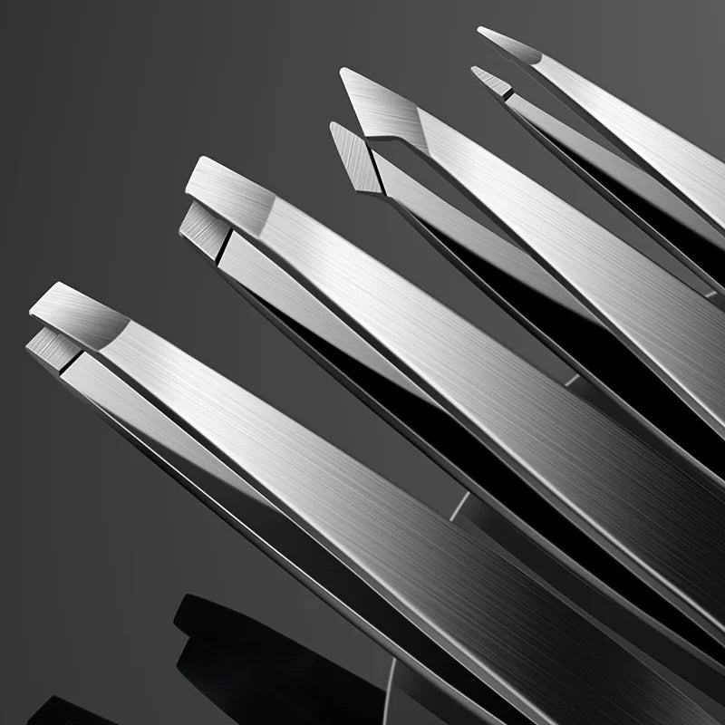 4-Piece Professional Tweezers Set – Precision Tools for Effortless Hair & Splinter Removal