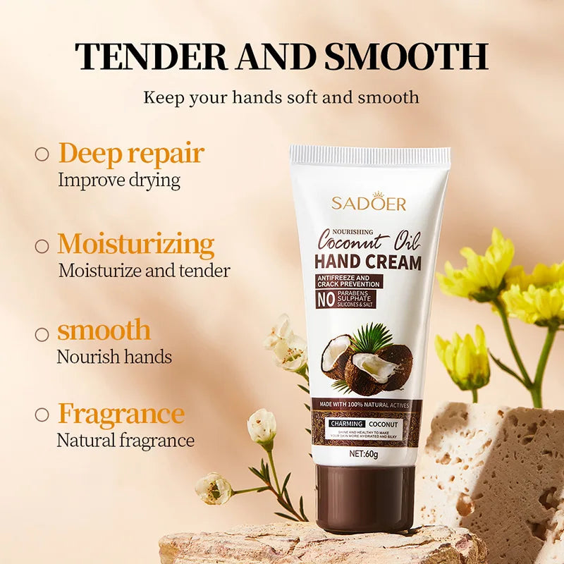 Coconut Hand Cream – Nourishing Care for Dry & Cracked Hands (60g)