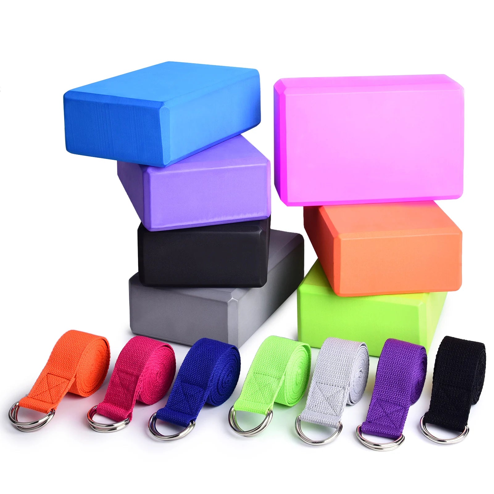 Yoga Block & Strap Set – Supportive EVA Foam for Balance, Flexibility & Alignment