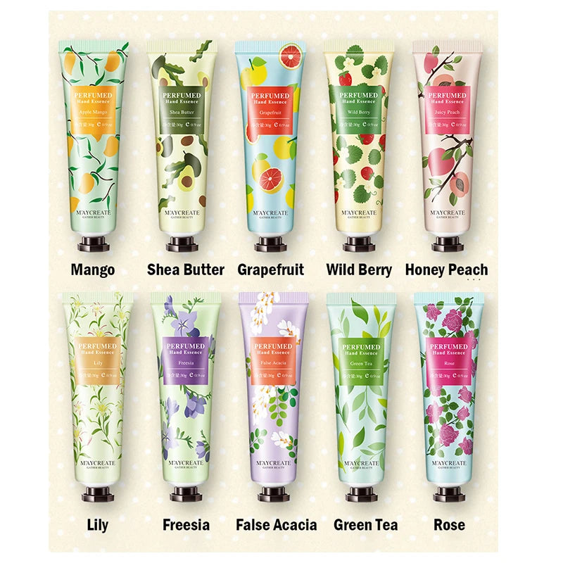 10-Piece Fruity & Flowery Hand Cream Set – Nourishing Skincare for Soft, Hydrated Hands