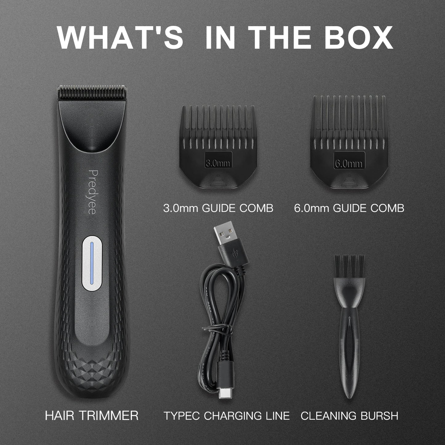 Men’s Electric Body Groomer – Waterproof Trimmer with Replaceable Ceramic Blade