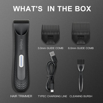 Men’s Electric Body Groomer – Waterproof Trimmer with Replaceable Ceramic Blade