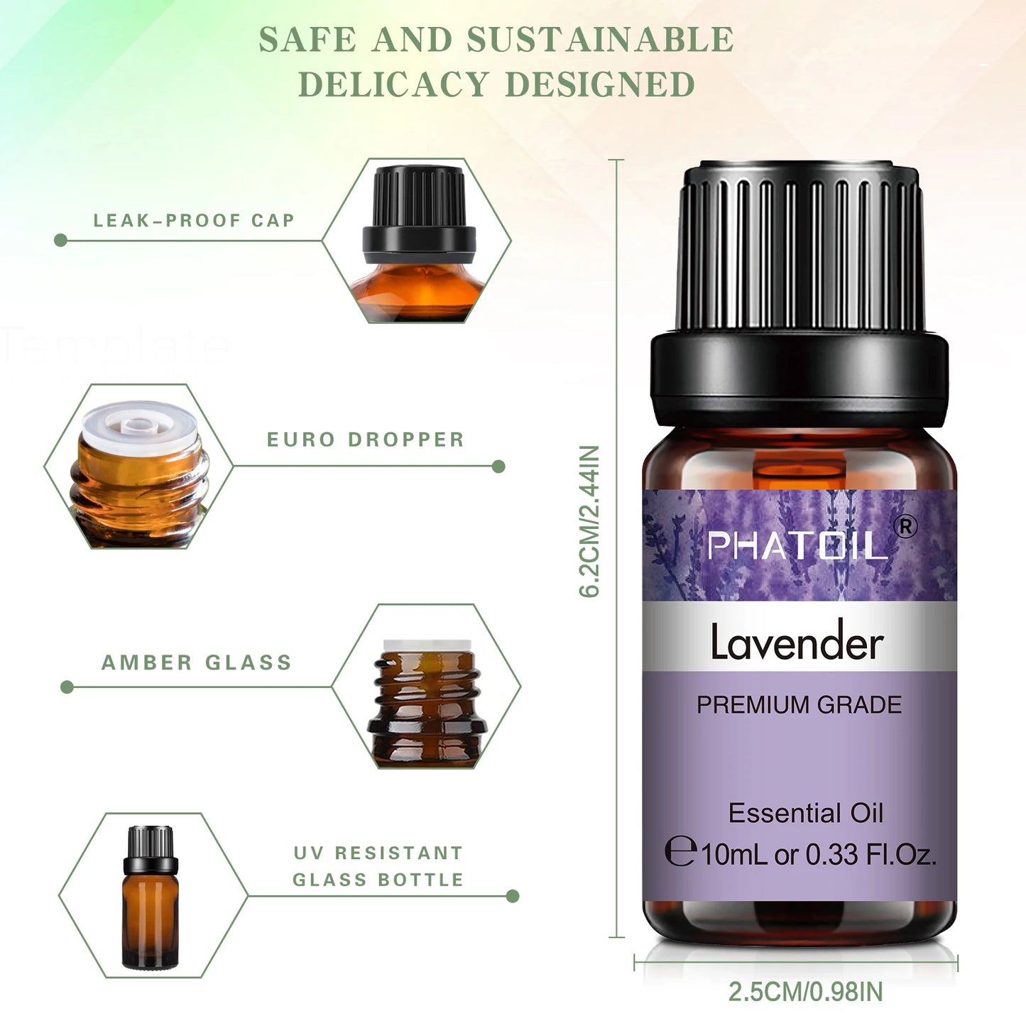 10ml Pure Essential Oils – Lavender, Jasmine & Vanilla for Aromatherapy, Skincare & DIY Use