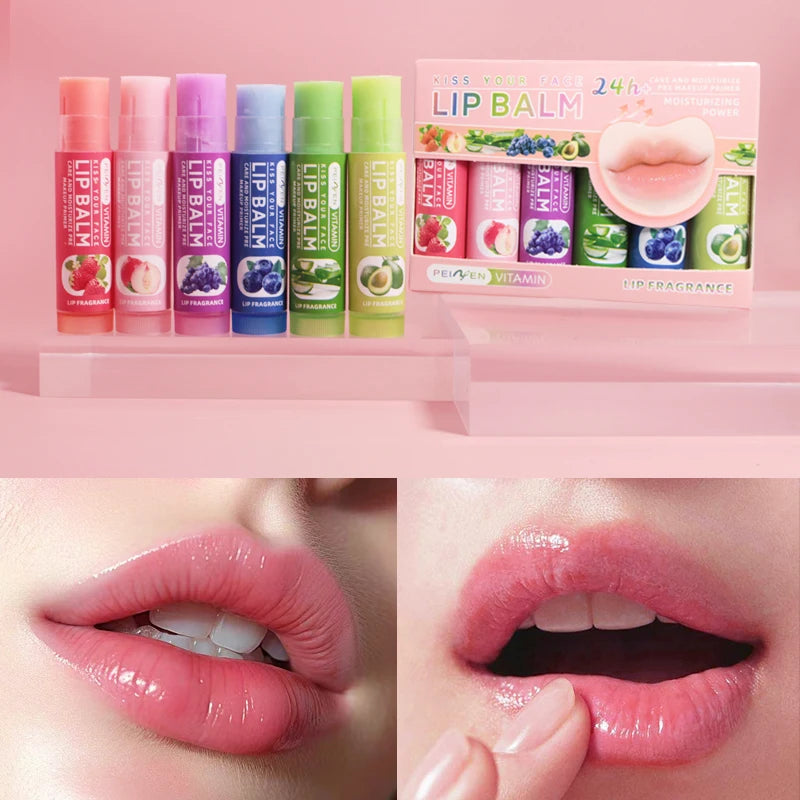 Multi-Fruit Lip Balm Set – 6-Piece Daily Hydration & Lip Care
