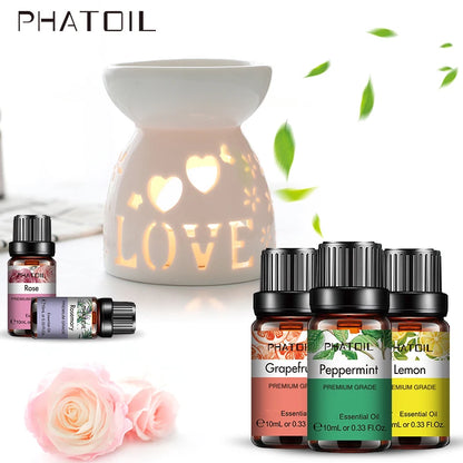 10ml Pure Essential Oils – Lavender, Jasmine & Vanilla for Aromatherapy, Skincare & DIY Use