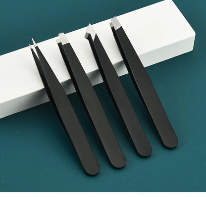 4-Piece Professional Tweezers Set – Precision Tools for Effortless Hair & Splinter Removal