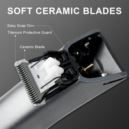 Men’s Electric Body Groomer – Waterproof Trimmer with Replaceable Ceramic Blade