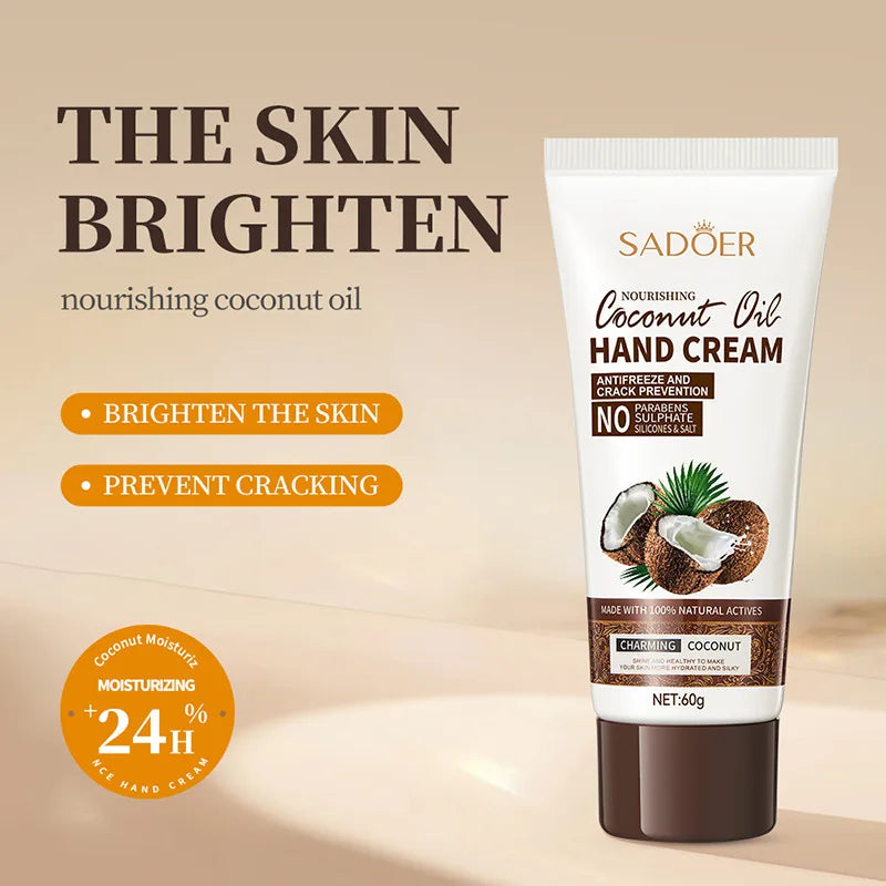 Coconut Hand Cream – Nourishing Care for Dry & Cracked Hands (60g)