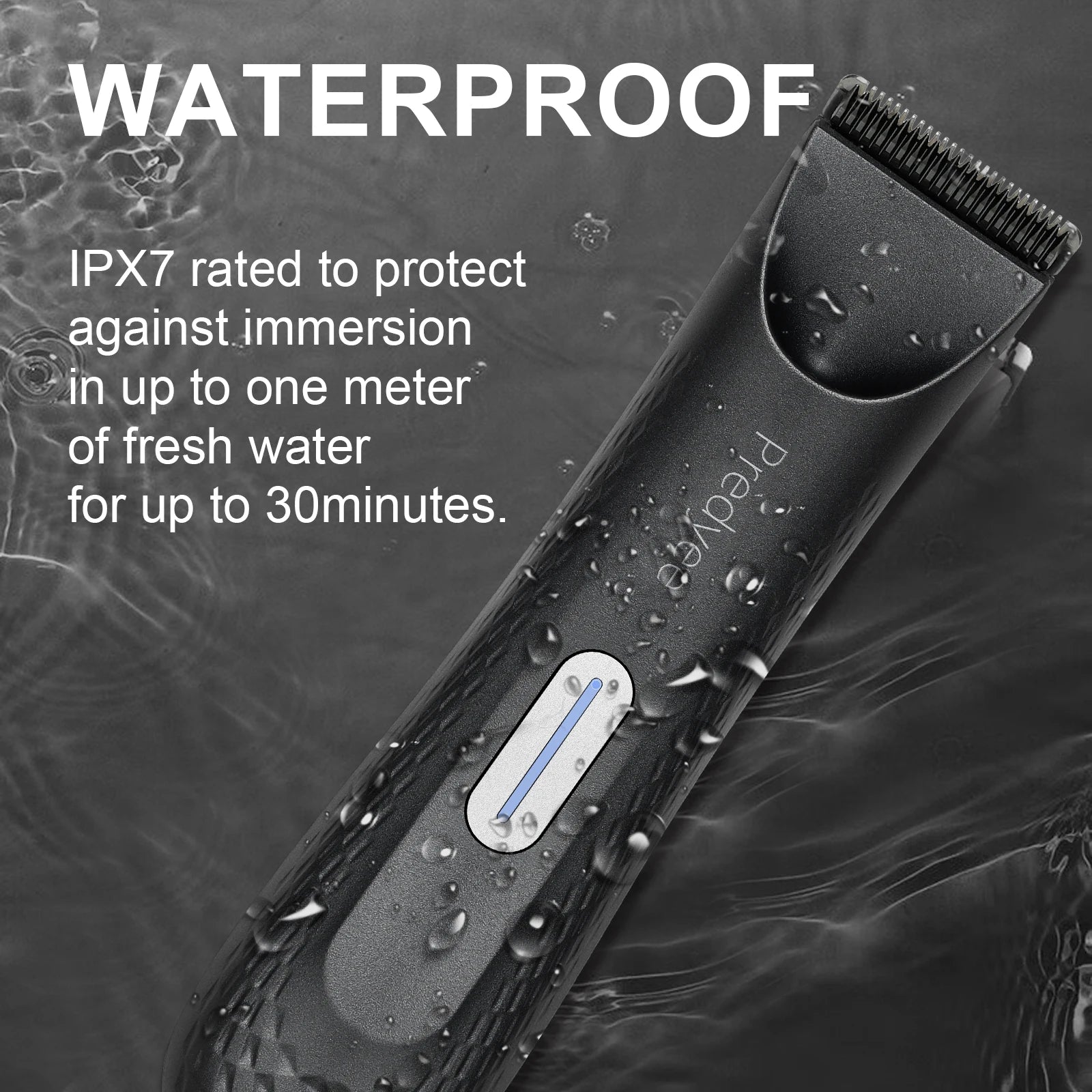 Men’s Electric Body Groomer – Waterproof Trimmer with Replaceable Ceramic Blade